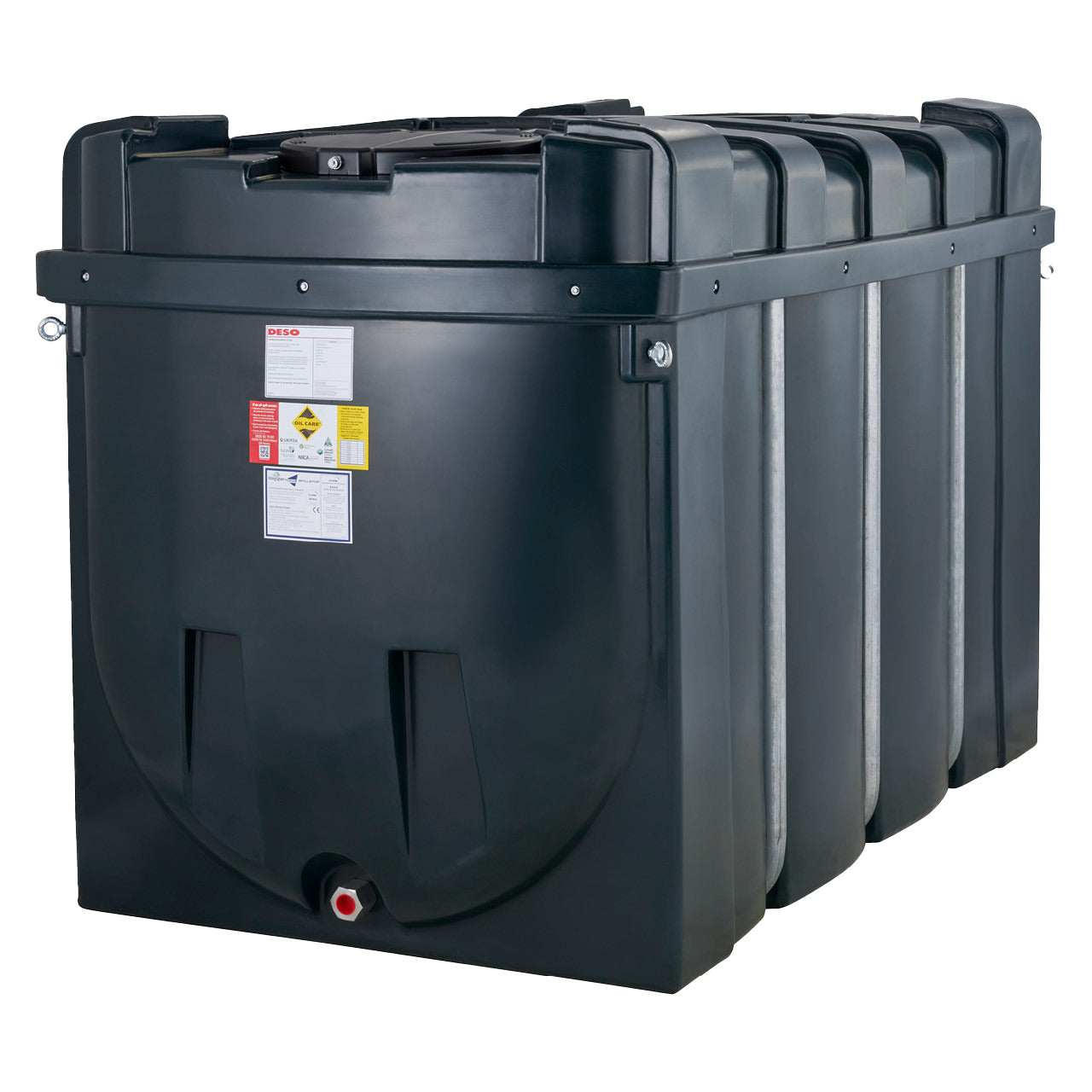 Láréttur 2500ltr olíugeymslutankur með innbyggðri lekavörn – FyterTech BTH2500 – mynd 2
