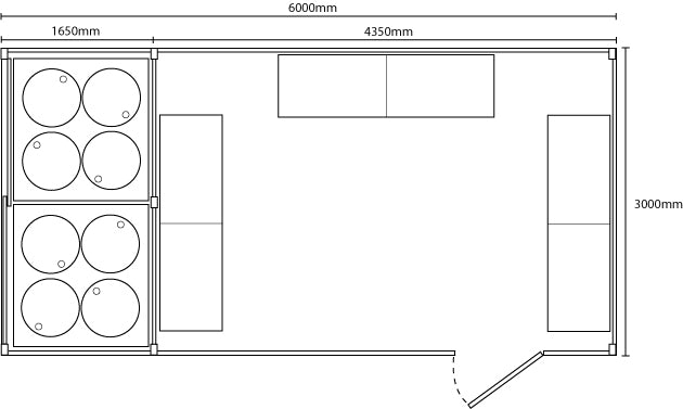 Multi Purpose 16 x tunnur And Walk In Storage – FyterTech M16DMPWIS – mynd 3