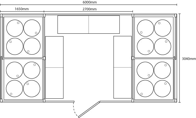 Multi Purpose 32 x tunnur And Walk In Storage – FyterTech M32DMPWIS – mynd 3