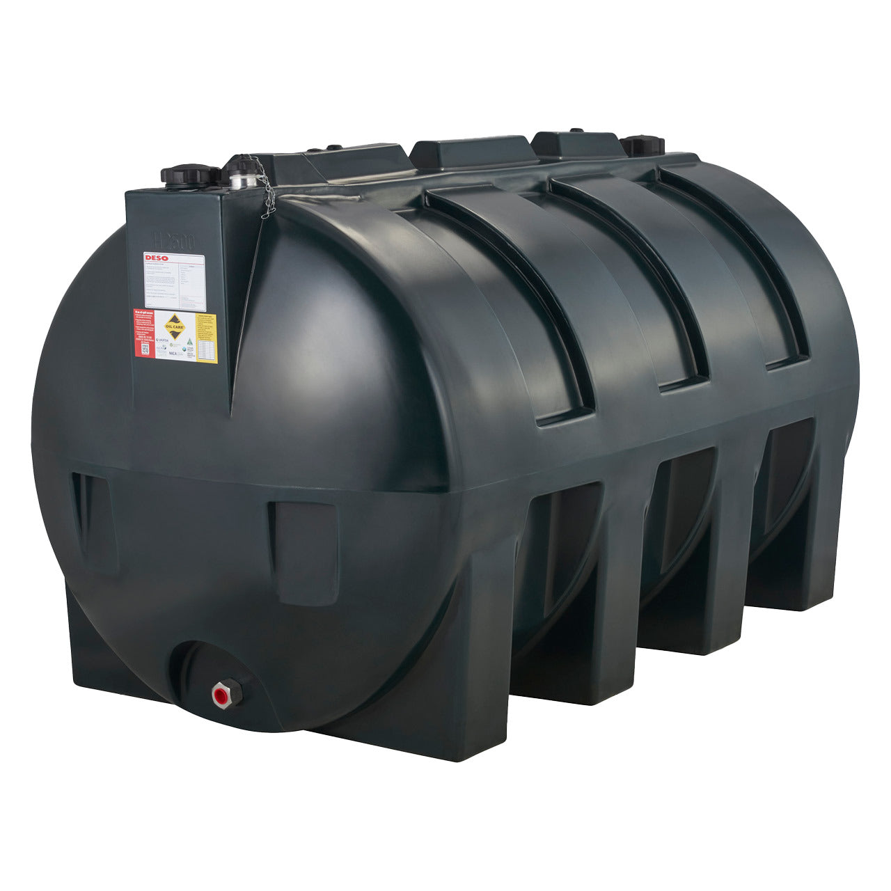 Láréttur 2500 lítra olíugeymslutankur – FyterTech SSH2500 – mynd 2