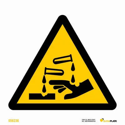 Ætandi efni / sýra – sjálflýsandi skilti 150 x 150 mm