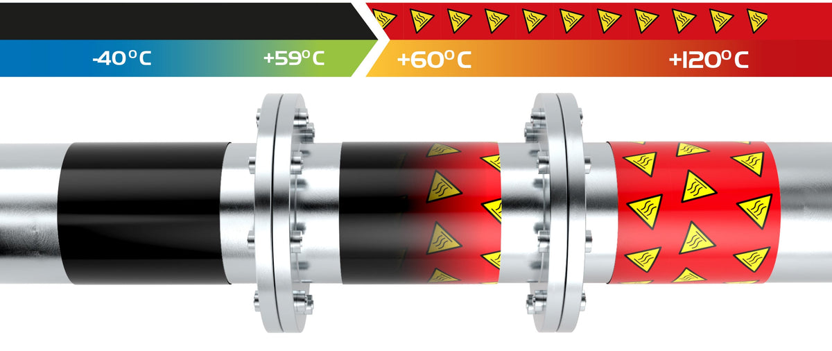 A-SPE hitaskynjunarlímband – skiptir lit við 60 °C, 5 m