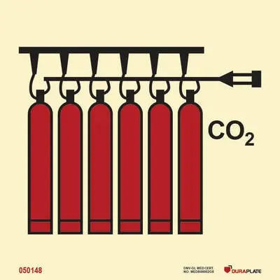 CO2-hylkjasamþæða – sjálflýsandi skilti 150 x 150 mm