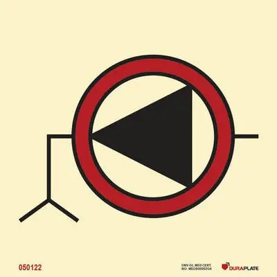 Neyðarlensidæla – sjálflýsandi skilti 150 x 150 mm