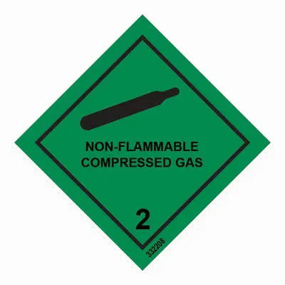 Hættumerki flokkur 2 – samþjappað gas – sjálflýsandi skilti 250 x 250 mm