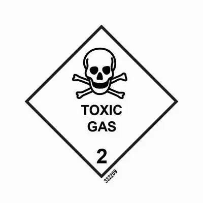 Hættumerki – flokkur 2, eitrað gas – sjálflýsandi skilti 250 x 250 mm