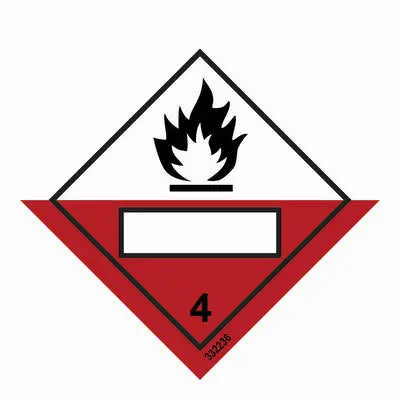 Hættumerki – flokkur 4.2, sjálfíkveikjandi efni – sjálflýsandi skilti 250 x 250 mm