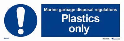 Reglur um sorplosun – eingöngu plast – sjálflýsandi skilti 300 x 100 mm