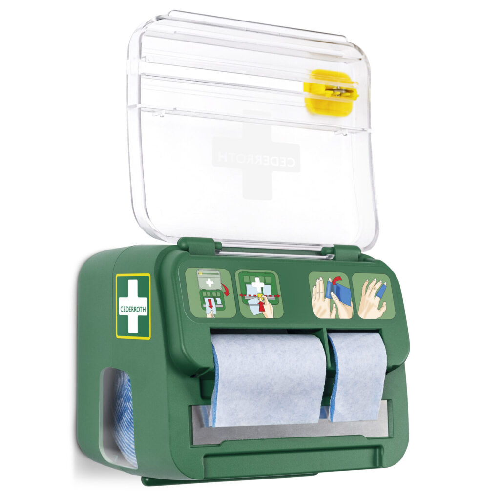 Cederroth Soft Foam 2-in-1 plástraskammtari – með tveimur bláum rúllum