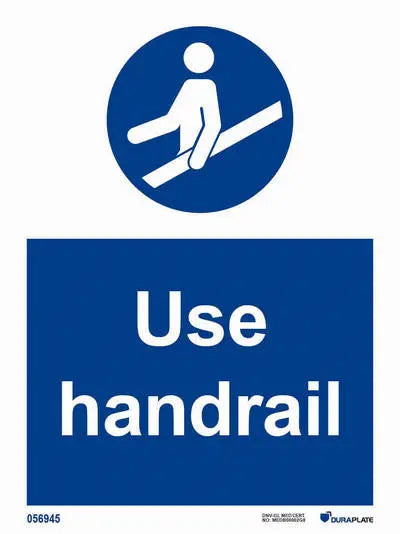 Notið handrið – sjálflýsandi skilti 150 x 200 mm