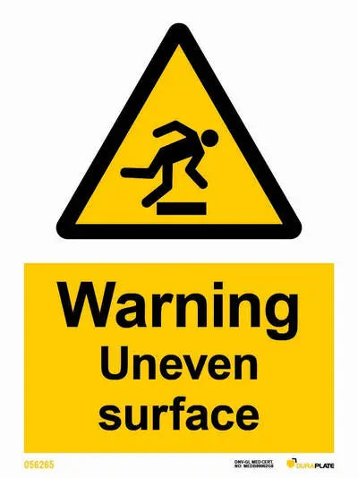 Viðvörun – ójafnt yfirborð – sjálflýsandi skilti 150 x 200 mm