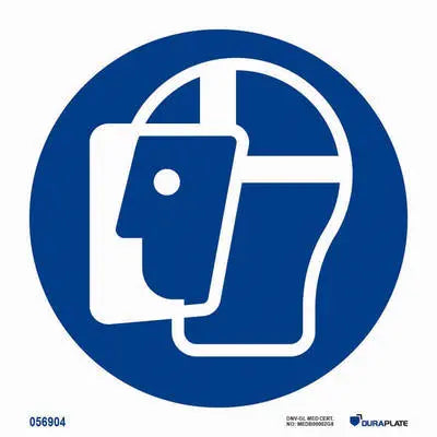 Notið andlitshlíf – sjálflýsandi skilti 150 x 150 mm