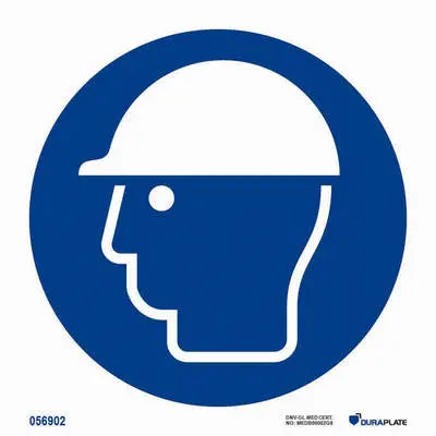 Notið hjálm – sjálflýsandi skilti 150 x 150 mm